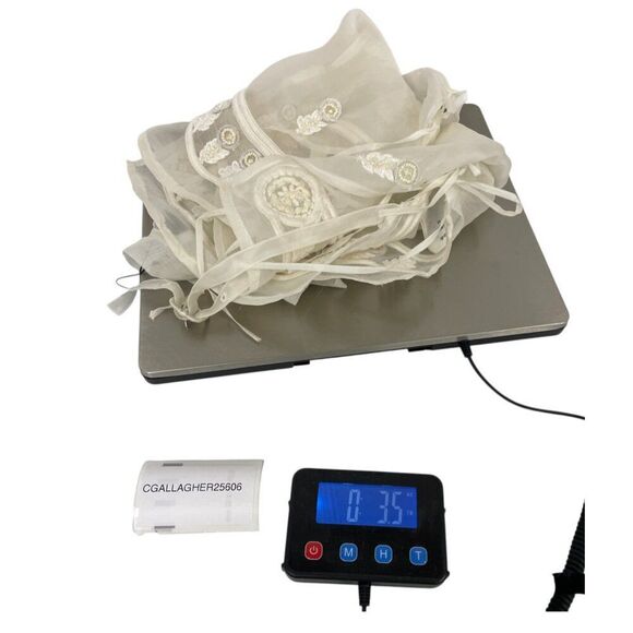 Zara Icons Womens Vest Top XS Ivory Silk Embellished Open Sheer Chiffon NWOT - Picture 11 of 11